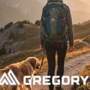Gregory Hydration Daypack Hiking Backpack Teal Adjustable Waist Belt